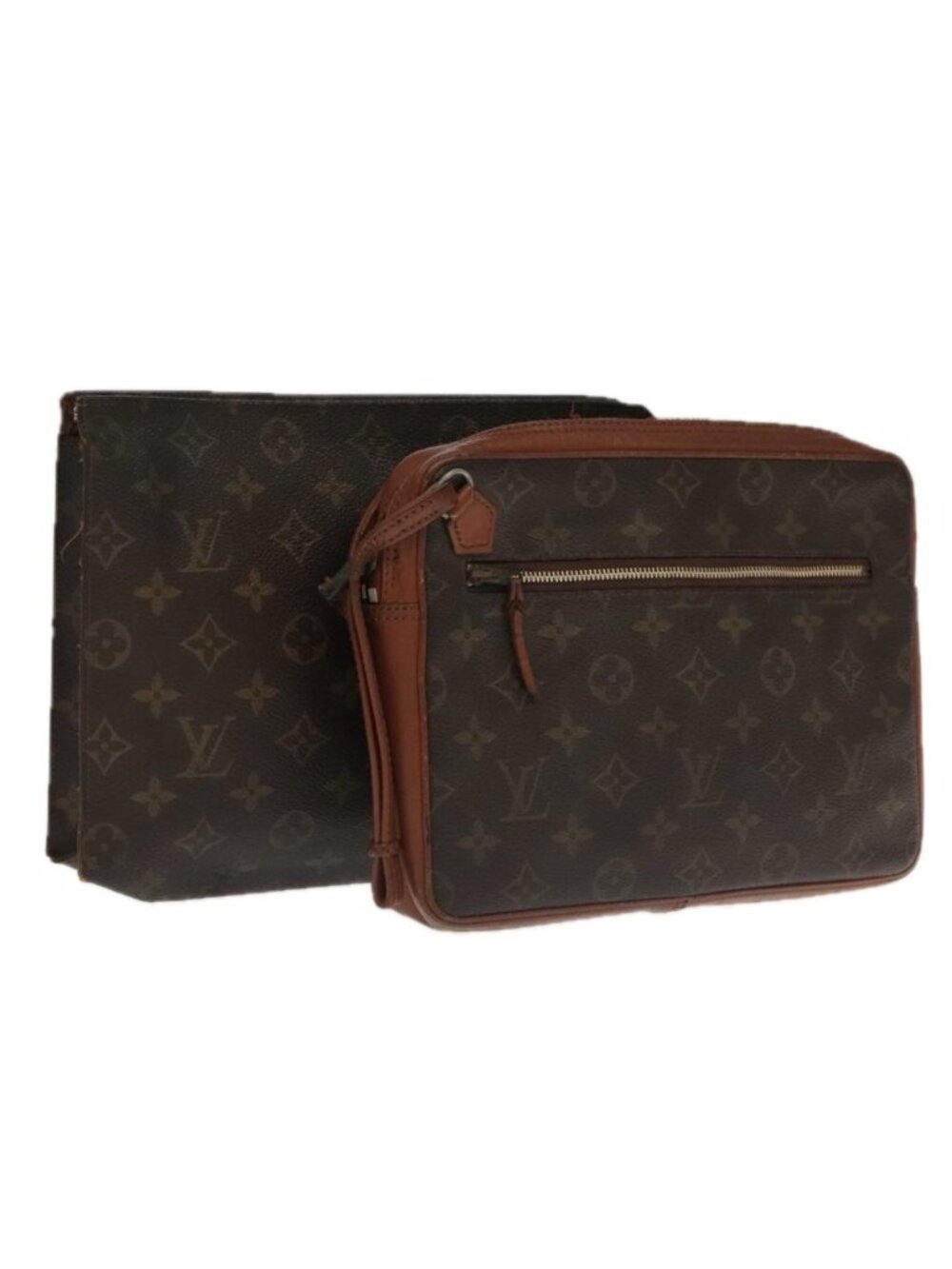 LOUIS VUITTON Monogram Clutch Bag 2 Set